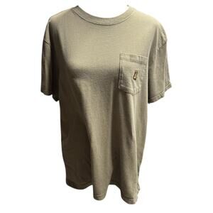 Teddy Fresh Classic Washed Pocket Tee Olive Green Small Embroidered Bear